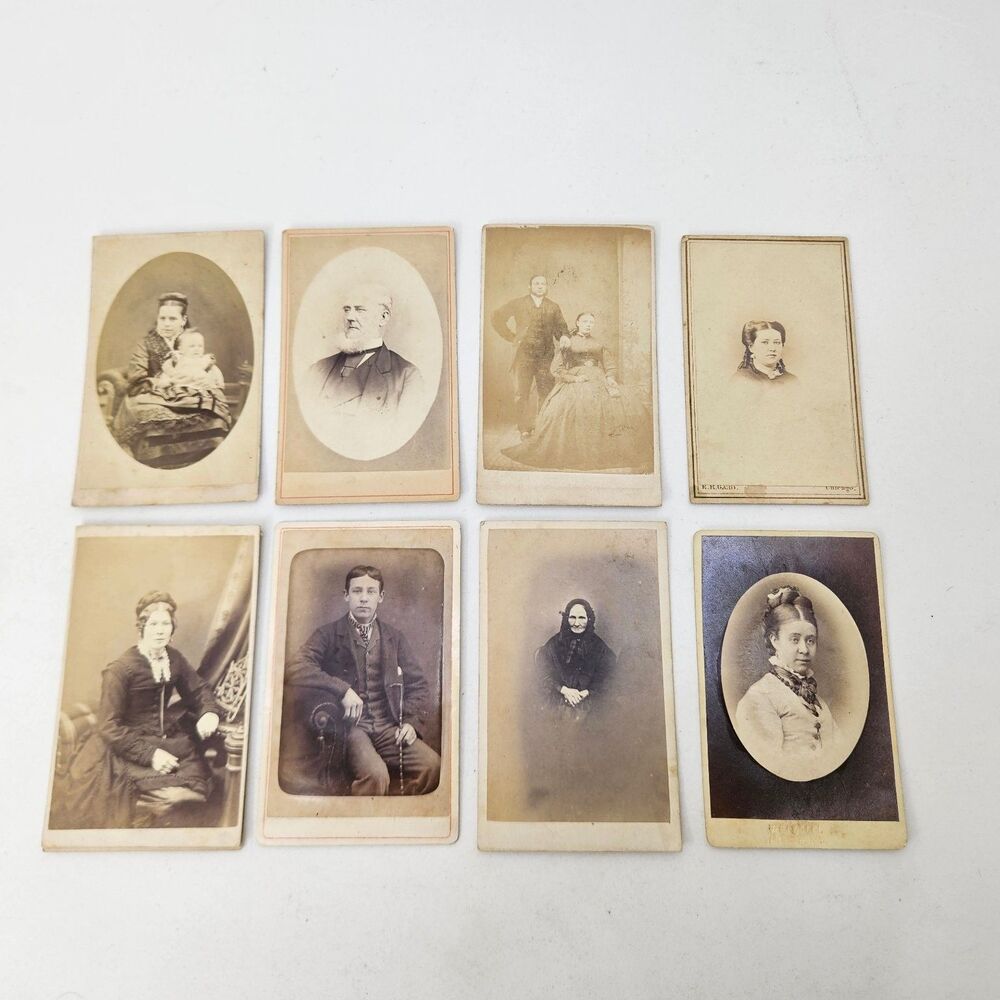 Lot of 8 Antique Carte de Visite CDV Photographs Victorian People UK & US